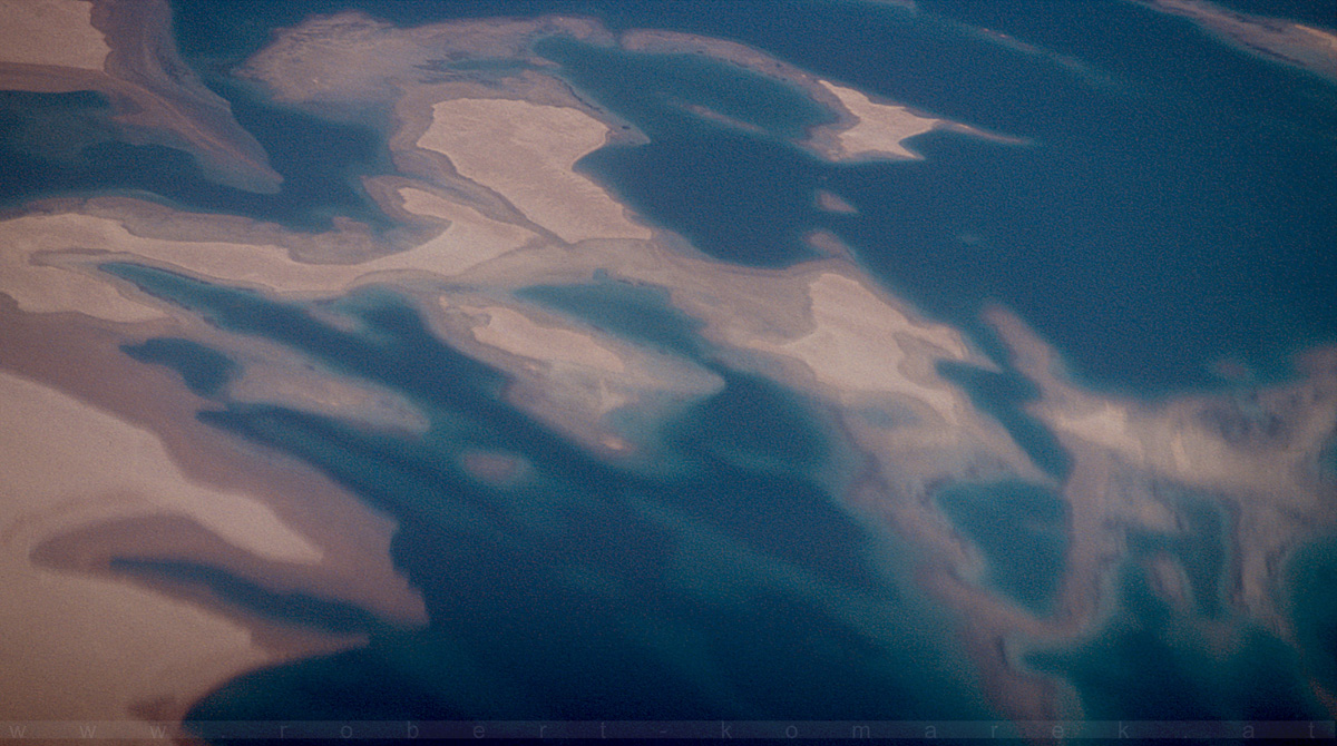 Abstract - Somalian Coast shot from travel altitude 40000 ft / Somalia 1998